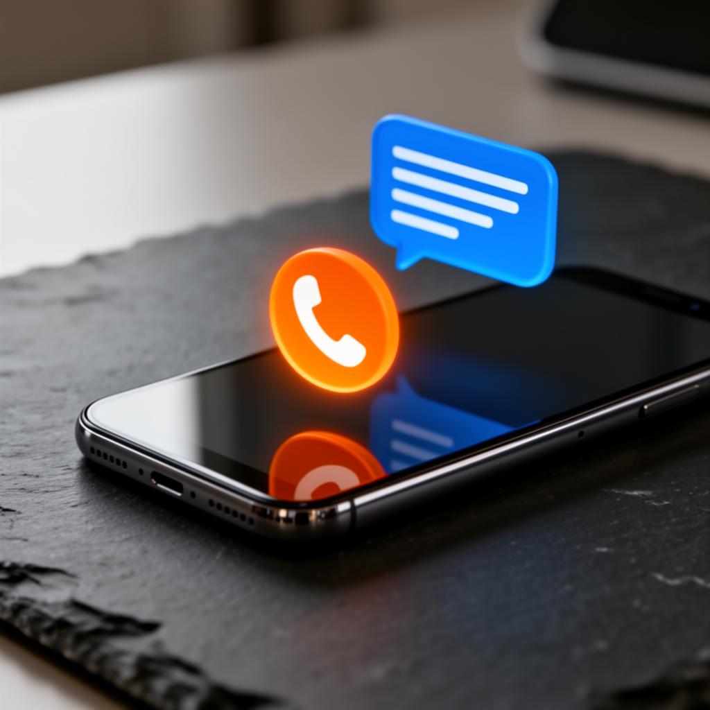 Smartphone showing a missed call with an instant text reply